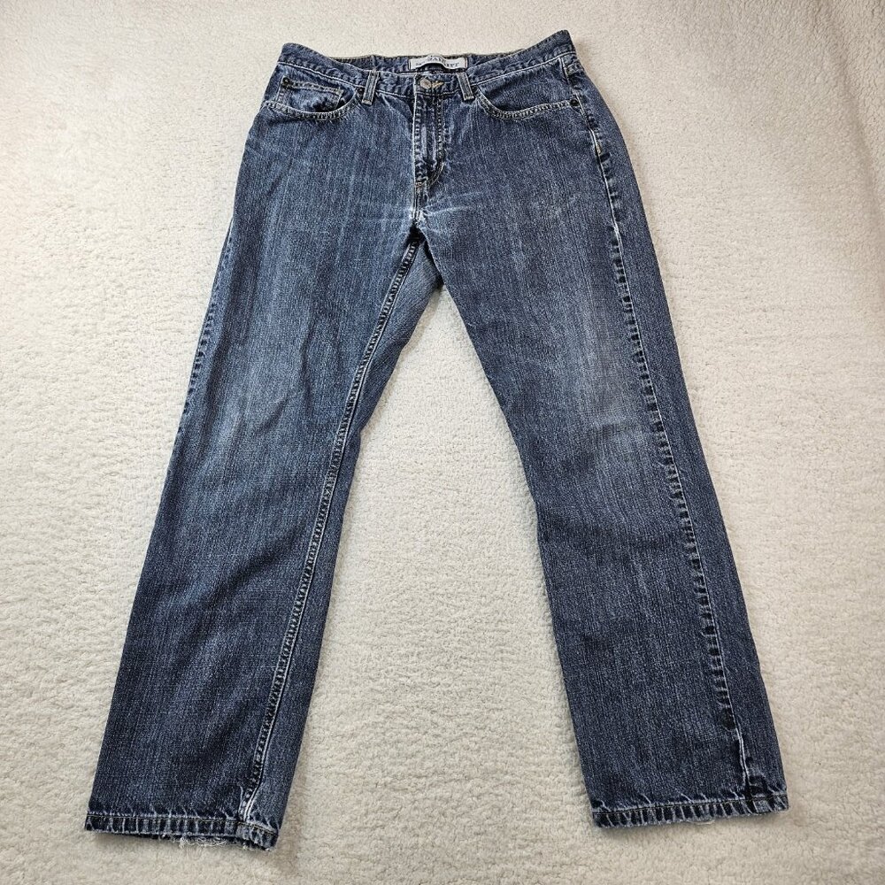 Tommy Hilfiger Jeans Men's 32X30 Blue Denim Classic Straight Relaxed Distressed